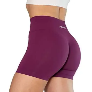 AUROLA Dream Collection Women Workout Shorts High Waist Gym Shorts, Scrunch Butt Seamless Athletic Shorts,Magenta,XS