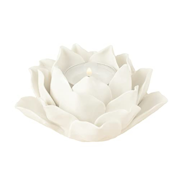 Pretty Home Handmade Ceramic Lotus Flower Tea Light Holder - Elegance for Every Occasion