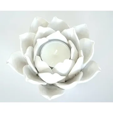 Pretty Home Lotus Flower Tea Light Holder - Elegant Decor