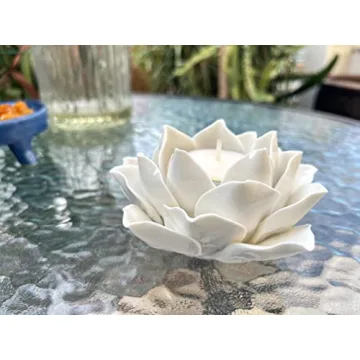 Pretty Home Lotus Flower Tea Light Holder - Elegant Decor