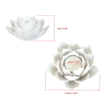 Pretty Home Lotus Flower Tea Light Holder - Elegant Decor
