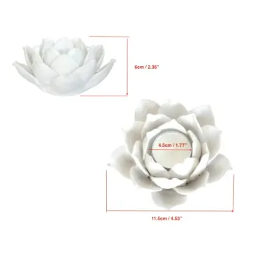 Pretty Home Lotus Flower Tea Light Holder - Elegant Decor