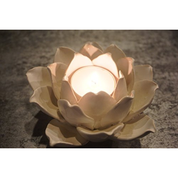 Pretty Home Lotus Flower Tea Light Holder - Elegant Decor