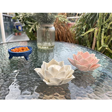 Pretty Home Lotus Flower Tea Light Holder - Elegant Decor