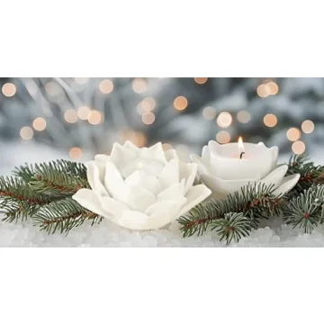 Pretty Home Lotus Flower Tea Light Holder - Elegant Decor