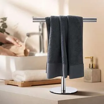 T-Shape Hand Towel Holder Stand, SUS304 Stainless Steel for Bathroom, Kitchen or Vanity Countertop