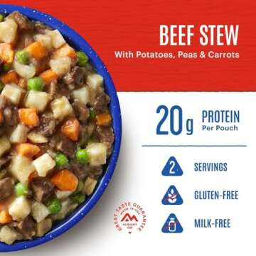 Mountain House Beef Stew | Freeze-Dried Backpacking & Camping Food | Gluten-Free, 2 Servings