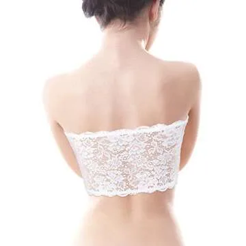 Stylish Boao Floral Lace Strapless Bandeaus in 3-Pack