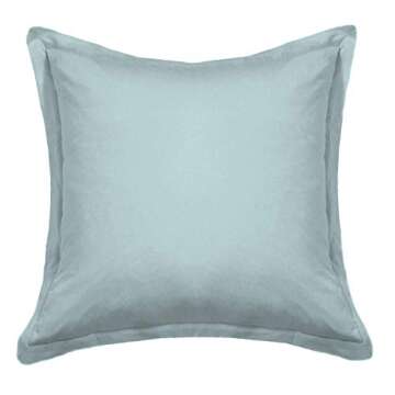 Coyuchi - 300 Thread Count - Organic Cotton Percale Pillowcase Set - Smooth, Cool, Soft Cotton Pillowcase Set - Medium Weight (Stone Blue, King)