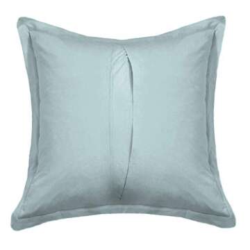 Coyuchi - 300 Thread Count - Organic Cotton Percale Pillowcase Set - Smooth, Cool, Soft Cotton Pillowcase Set - Medium Weight (Stone Blue, King)