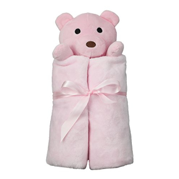 Personalized Teddy Bear Baby Blanket for Girls - Custom Gift