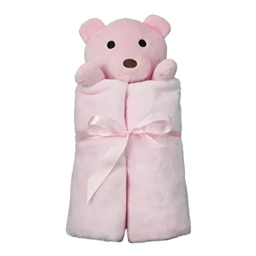 Personalized Teddy Bear Baby Blanket for Girls - Custom Gift