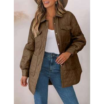 EVALESS Diamond Quilted Jackets for Women - Stylish Lightweight Puffer Outerwear