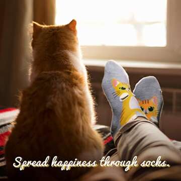 SOSO NONO Cat Socks for Cat Lovers, Fun Cotton Ankle Socks For Women with Cute Kitty Patterns, Great...