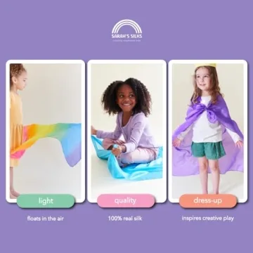 Sarah's Silks 3 Playsilks Set Rainbow Sky Blue Purple