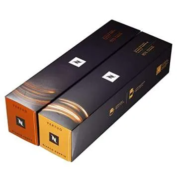 [European Version] Nespresso VertuoLine Barista Creations Variety for Recipes with Milk: Bianco Forte (7.77 ounce), Bianco Leggero (2.7 ounce), 20 Capsules