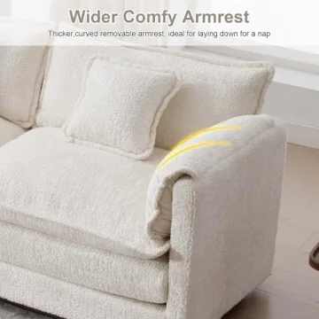 GNIXUU L Shaped Sectional Sofa with Movable Ottoman