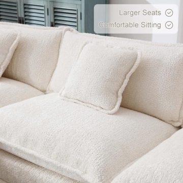 GNIXUU L Shaped Sectional Sofa with Movable Ottoman