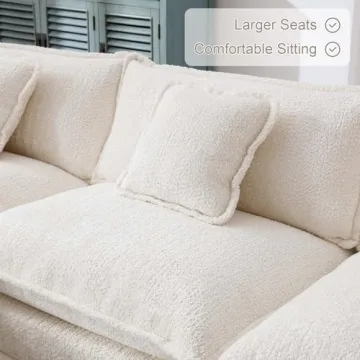 GNIXUU L Shaped Sectional Sofa with Movable Ottoman