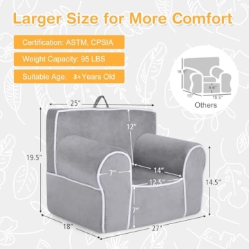 Stylish Costzon Kids Couch for Toddlers - Safe & Soft