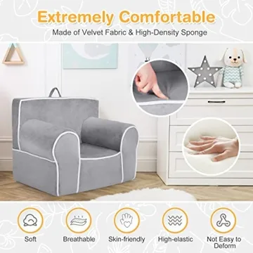 Stylish Costzon Kids Couch for Toddlers - Safe & Soft