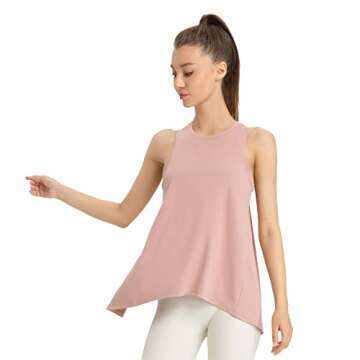 DREAM SLIM Tie Back Workout Tank for Women Loose Fit Cross Back Strappy Yoga Running Shirts Open Back Athletic Tanks