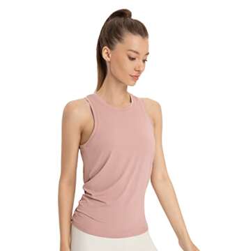 DREAM SLIM Tie Back Workout Tank for Women Loose Fit Cross Back Strappy Yoga Running Shirts Open Back Athletic Tanks