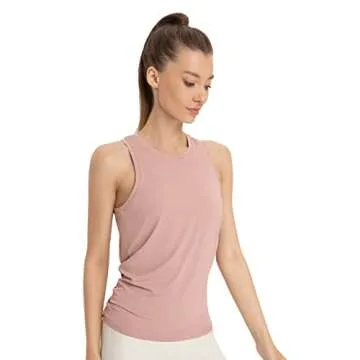 DREAM SLIM Tie Back Workout Tank for Women Loose Fit Cross Back Strappy Yoga Running Shirts Open Back Athletic Tanks