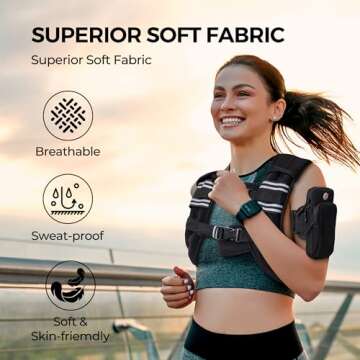 PACEARTH Weighted Vest,4lb/6lb/10lb/12lb/16lb/20lb/25lb/30lb Weight Vest with Reflective Stripe, Bod...