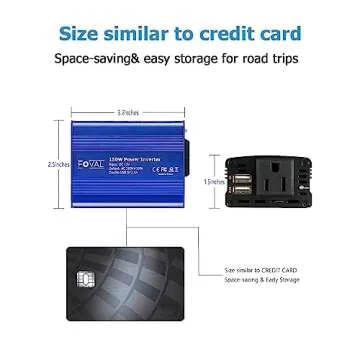 FOVAL 150W Car Power Inverter 12V DC to 110V AC Converter Vehicle Adapter Plug Outlet with 3.1A Dual USB Car Charger for Laptop Computer (Classic Blue)