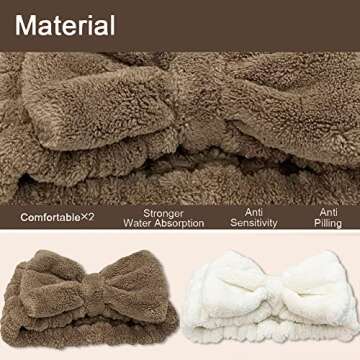 Jseng Microfiber Bowtie Headbands, Extrame Soft, Women Beauty Headbands Comfort to Wash Face Makeup ...