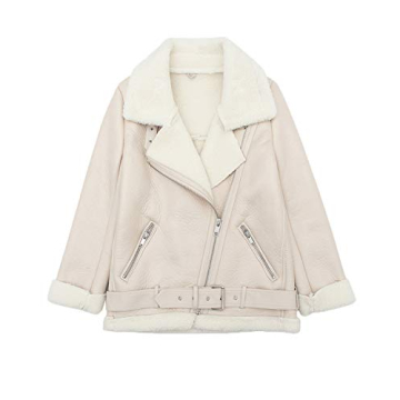 LY VAREY LIN Women's Faux Shearing Moto Jacket Thick Lined Parka Winter Shearling Coat Leather Jacke...