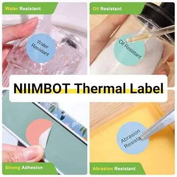 NIIMBOT Labels for B1/B21/B3S/K3 Label Printer, Thermal Labels 1.61'' x 1.61''(41x41mm), Waterproof, Oil-Proof Sticker Labels, 1 Roll of 175 Sticker Labels (Round)