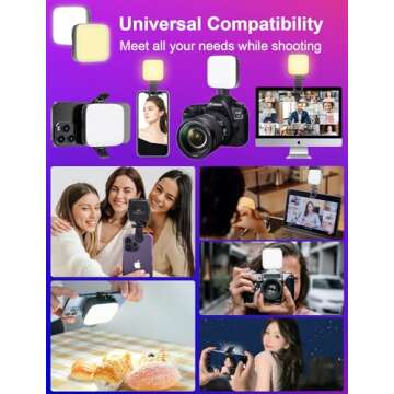 Selfie Light, Phone Light with Front & Back Clip, 3000-9900K Dimmable LED Portable Light, 2000mAh Re...