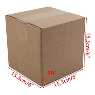 SUNLPH Shipping Boxes 6x6x6 Inches Small Corrugated Cardboard Boxes, 25 Pack
