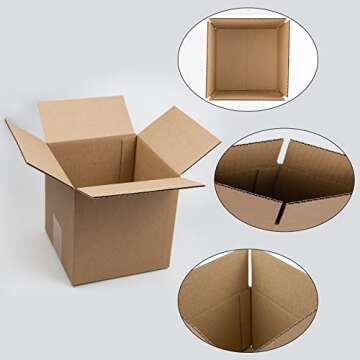 SUNLPH Shipping Boxes 6x6x6 Inches Small Corrugated Cardboard Boxes, 25 Pack