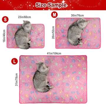 Dono 1 Pack 3 Dog Blankets, Soft Fluffy Fleece Pet Blanket Warm Sleep Mat Paw Print Design Puppy Kit...
