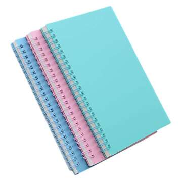 Yansanido Spiral Notebook, 3 Pcs A5 Thick Plastic Hardcover 8mm Ruled 3 Color 80 Sheets -160 Pages Journals for Study and Notes (Light Pink,Light Green,Light Blue, A5 5.7" x 8.3"-Ruled)