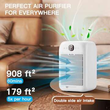 2-Pack HEPA Air Purifiers for Home Up to 908 Sq Ft