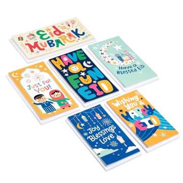 Hallmark Eid Mubarak Cards Assortment for Kids - 36 Pack