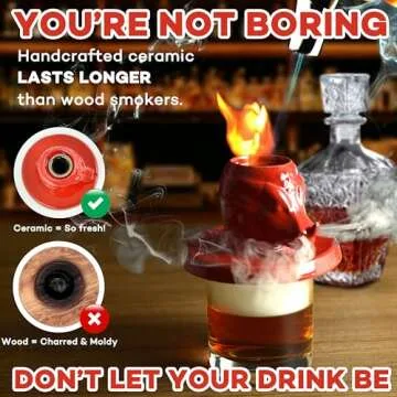 Jigger N' Dash Cocktail Smoker Kit WITH TORCH AND BUTANE, Dragon Top Whiskey Smoker Kit, Bourbon Gifts for Men Old Fashioned Smoker Kit Whiskey Smoker Infuser Kit Bourbon Smoker Kit Whiskey Smoker Set