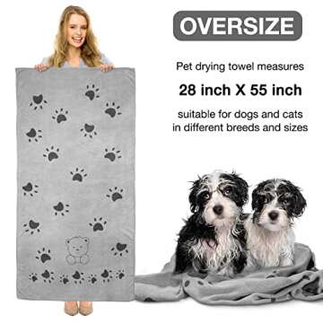 Chumia 6 Pcs Dog Towels for Drying Dogs Soft Microfiber Absorbent Dog Towels Pet Grooming Towel Quic...
