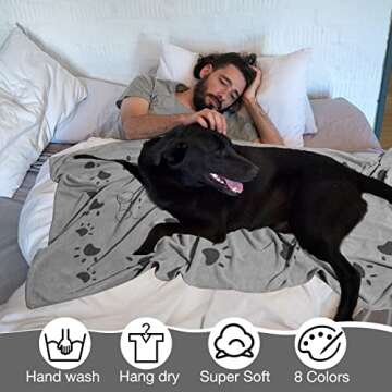 Chumia 6 Pcs Dog Towels for Drying Dogs Soft Microfiber Absorbent Dog Towels Pet Grooming Towel Quick Drying Dog Bath Towel for Dogs, Cats Bathing and Grooming, Travel, 28 x 55 Inch (Gray)