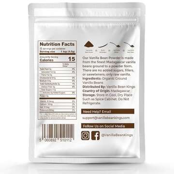 Vanilla Bean Powder - 100% Pure Ground Madagascar Vanilla Powder - For Cooking, Baking, & Additional...