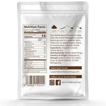 Vanilla Bean Powder - 100% Pure Ground Madagascar Vanilla Powder - For Cooking, Baking, & Additional...