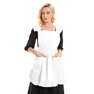 Stylish Retro Adjustable Ruffle Apron for Cooking