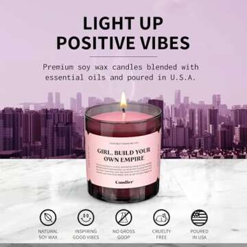Build Your Own Empire Scented Candle, Natural Soy Candle with Fresh Cut Flower Notes, Aromatherapy Candle for Relaxation, Unique Candles Gifts for Women, 60-Hour Burn Time - Candier by Ryan Porter