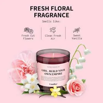 Build Your Own Empire Scented Candle, Natural Soy Candle with Fresh Cut Flower Notes, Aromatherapy Candle for Relaxation, Unique Candles Gifts for Women, 60-Hour Burn Time - Candier by Ryan Porter