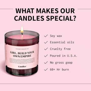 Build Your Own Empire Scented Candle, Natural Soy Candle with Fresh Cut Flower Notes, Aromatherapy Candle for Relaxation, Unique Candles Gifts for Women, 60-Hour Burn Time - Candier by Ryan Porter