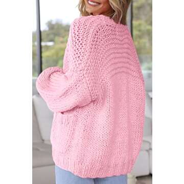 Women 2024 Cardigans Lightweight Casual Knit Long Sleeve Soft Pocketed Comfortable Cardigan Sweaters